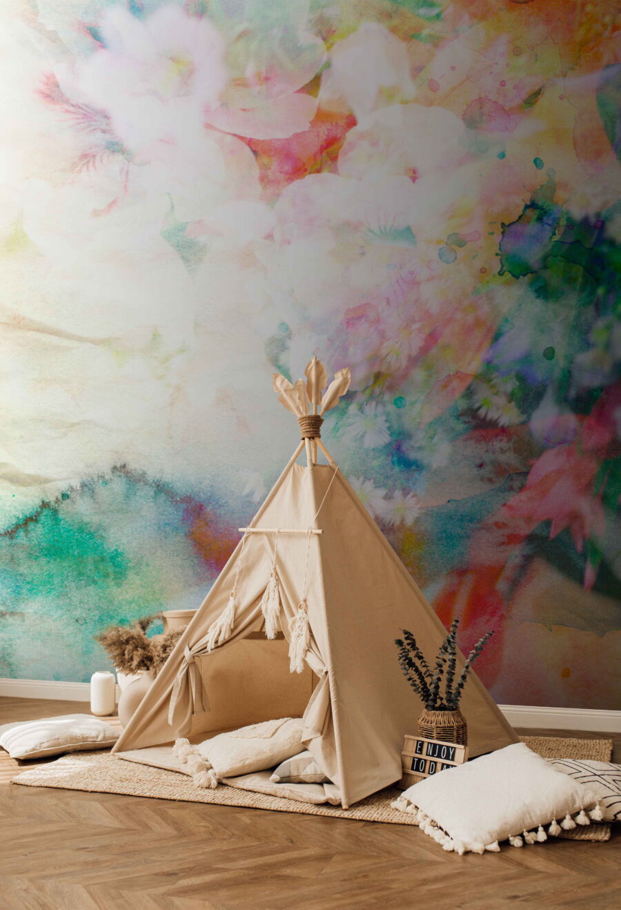 Wall murals Colorful flower painting