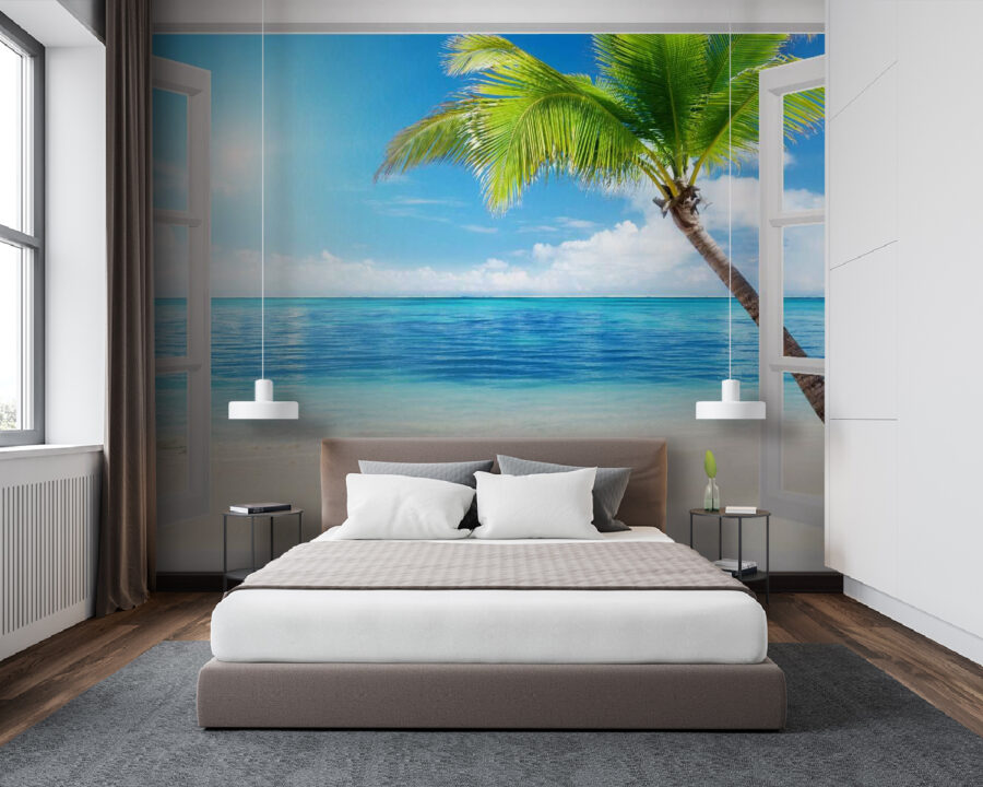 Door open to a beach
