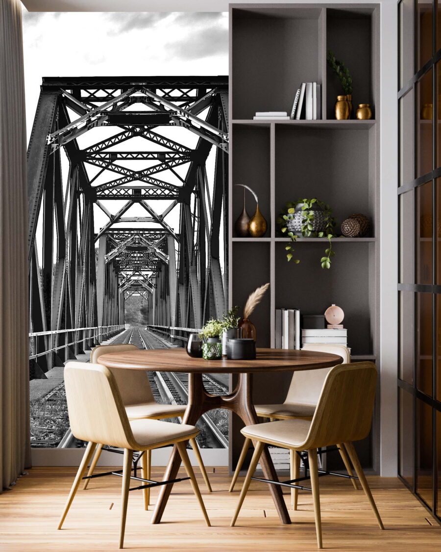Wall murals Train tracks going through a bridge - Image 3