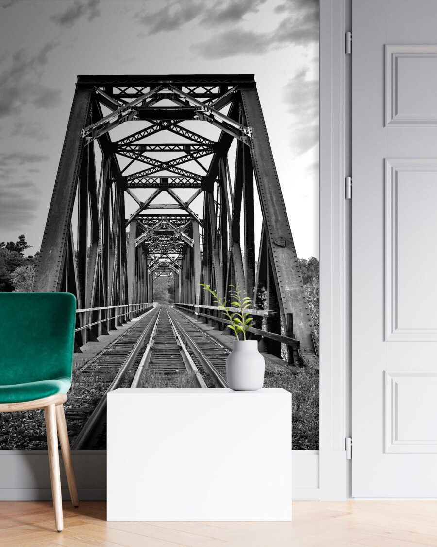 Wall murals Train tracks going through a bridge - Image 2