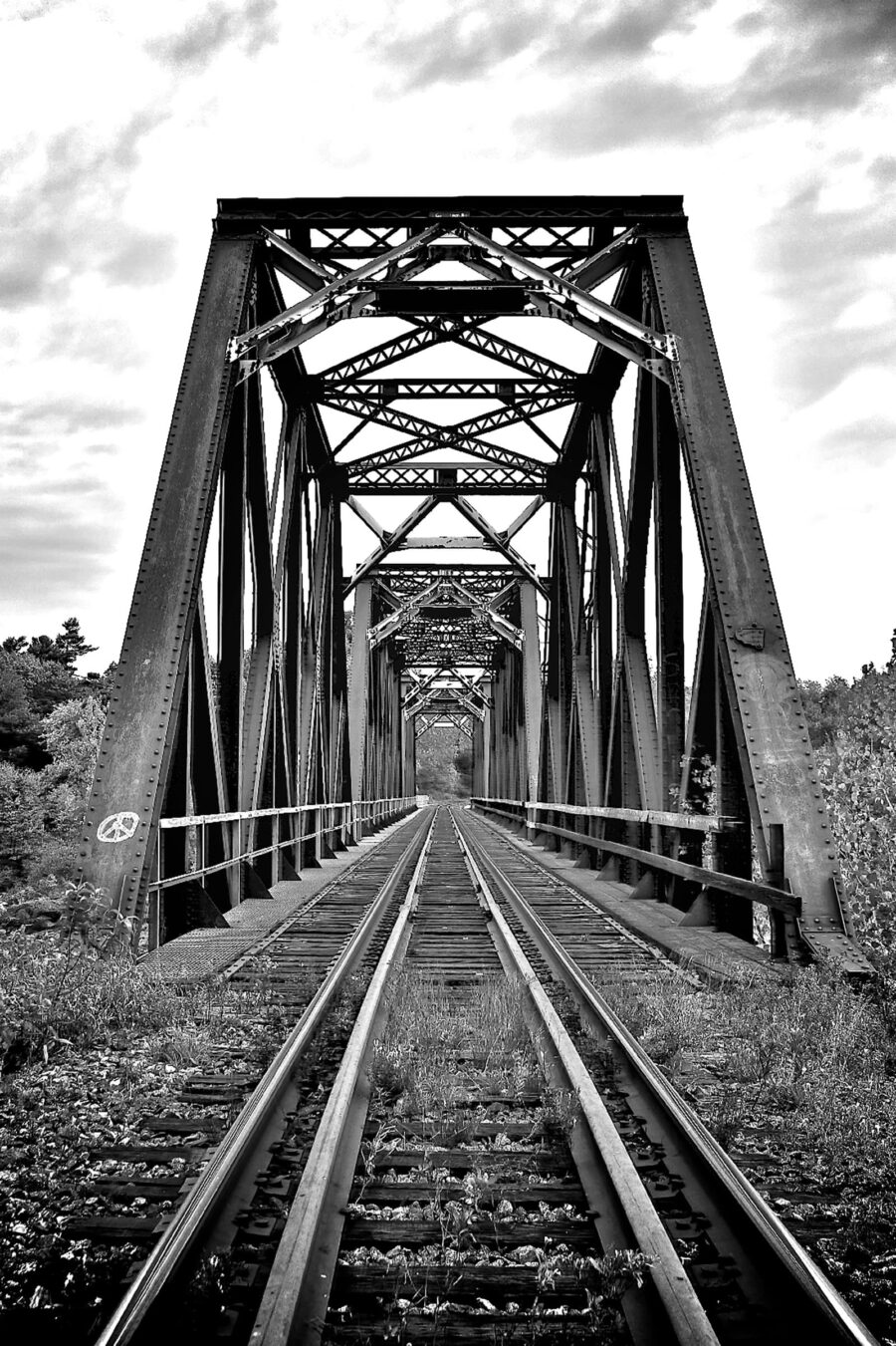 Wall murals Train tracks going through a bridge - Image 4