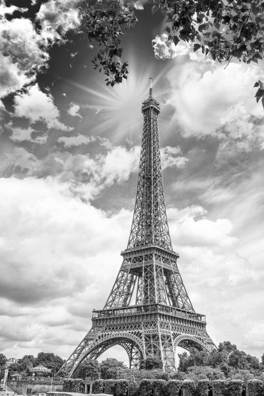 Tall tower with a cloudy sky