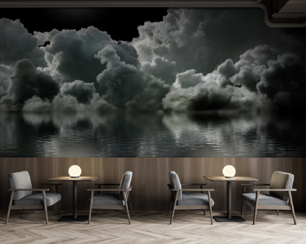 Wall murals Moon over water with clouds and clouds (SKU: u54519) Wall murals Wall murals Moon over water with clouds and clouds (SKU: u54519)