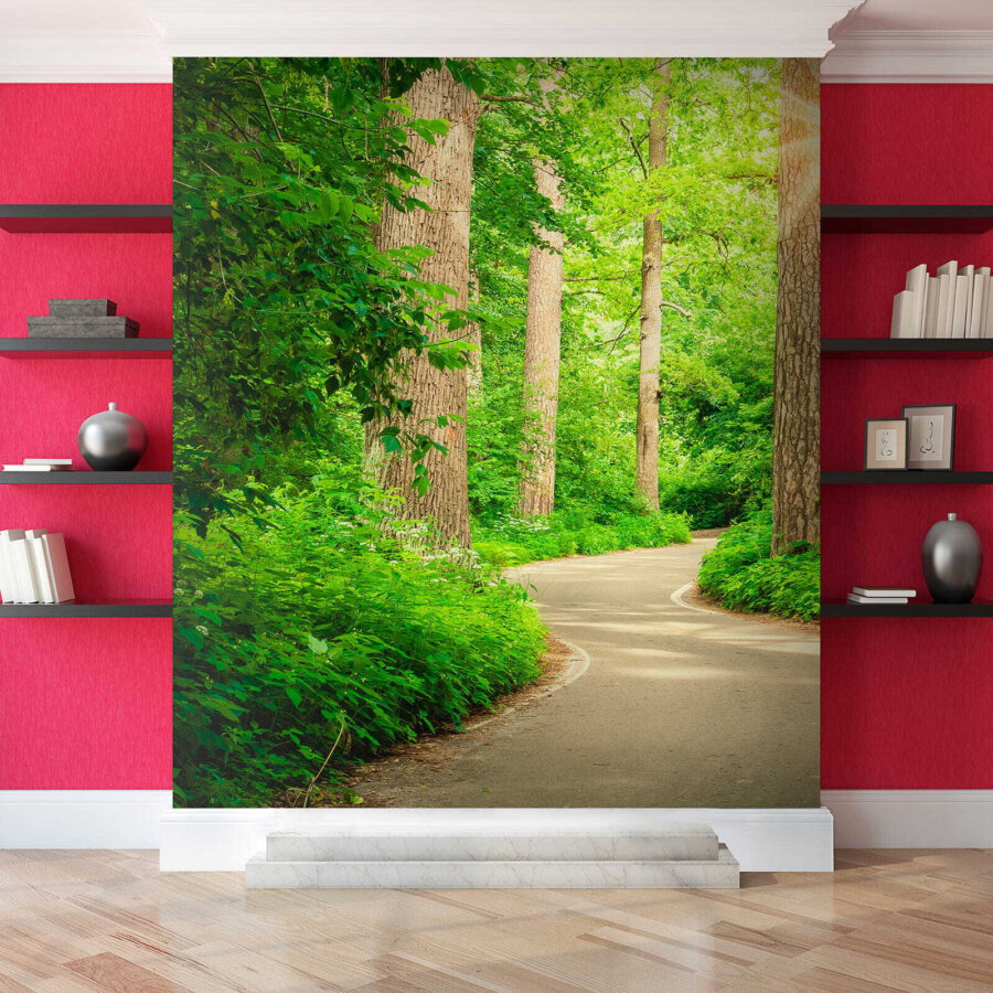 Wall murals Road through a forest - Image 7