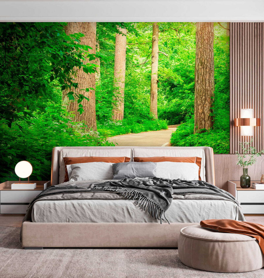 Wall murals Road through a forest - Image 2
