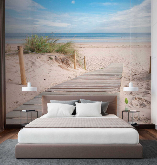 Wooden walkway leading to a beach Wooden walkway leading to a beach