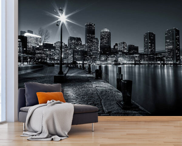 A city skyline with lights on the water u54150pig25 600x480 - A city skyline with lights on the water - tegory