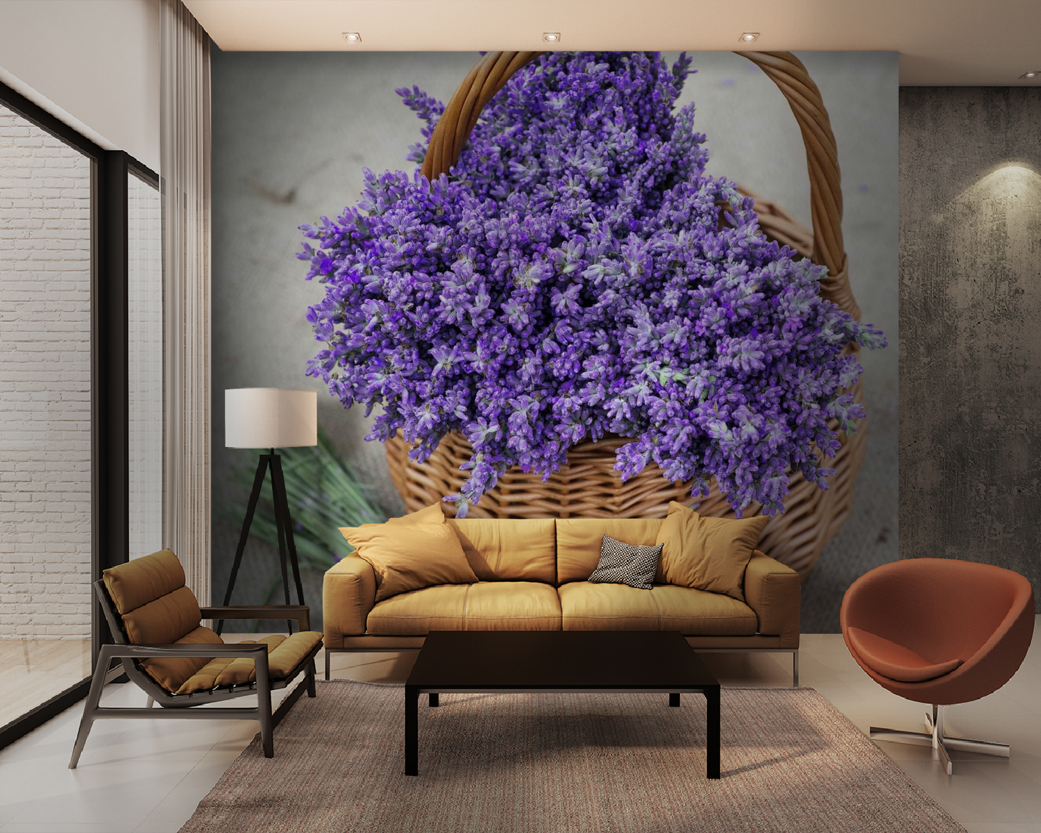 Basket of purple flowers u53896pig28m - Basket of purple flowers - tegory