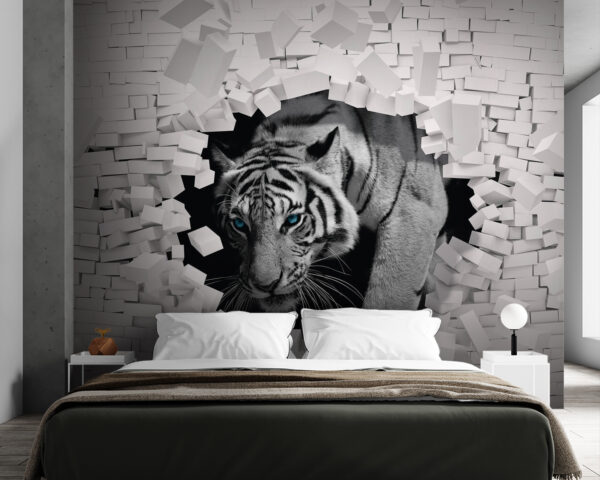 Tiger coming out of a wall Tiger coming out of a wall