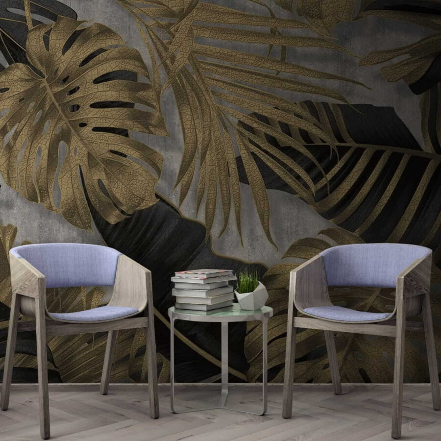 Elegant tropical foliage on a textured backdrop