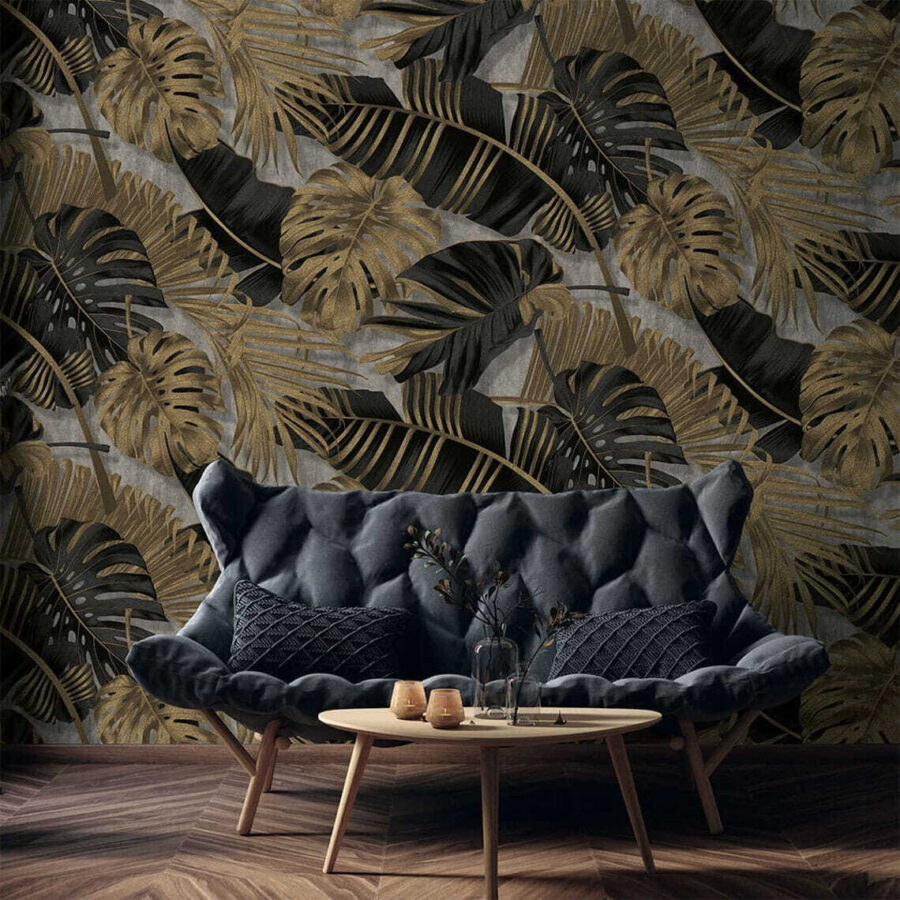 Elegant tropical foliage on a textured backdrop