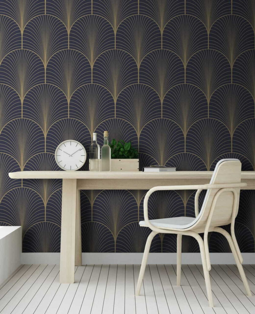 Elegant seamless midnight scallop pattern