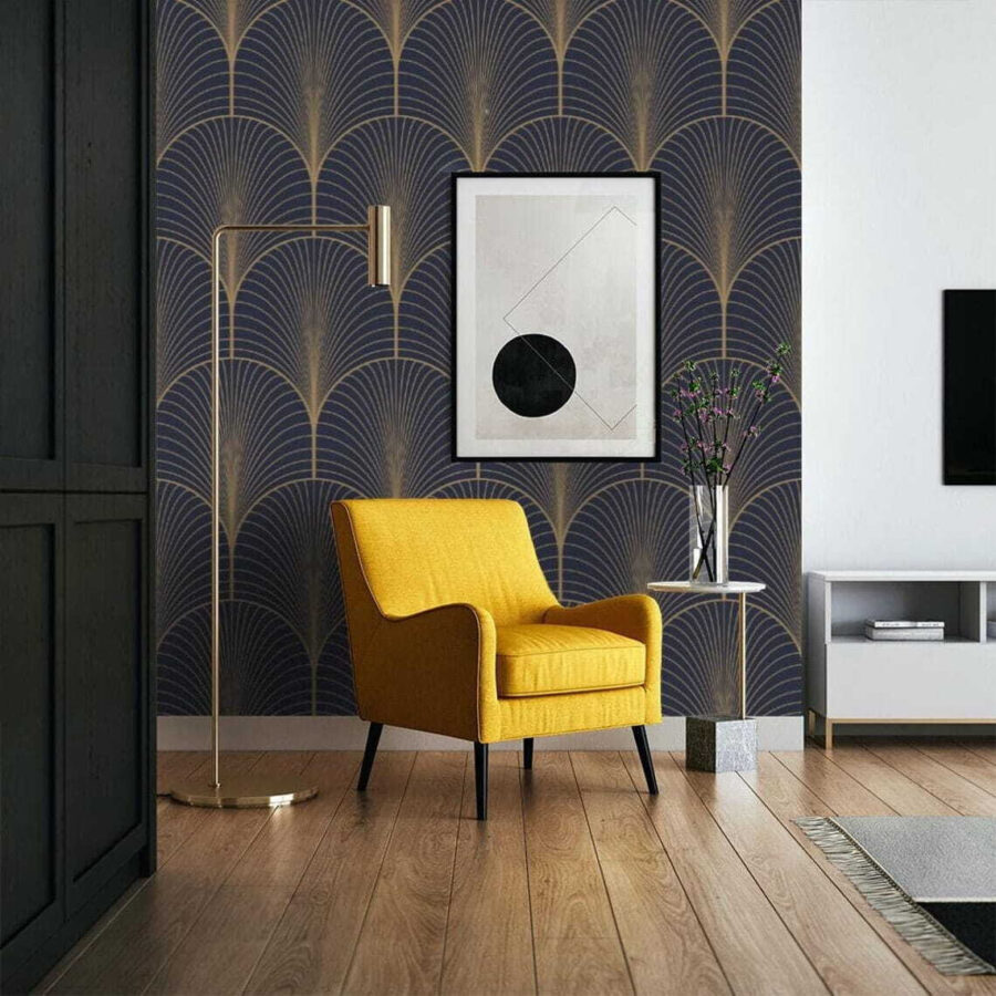 Elegant seamless midnight scallop pattern