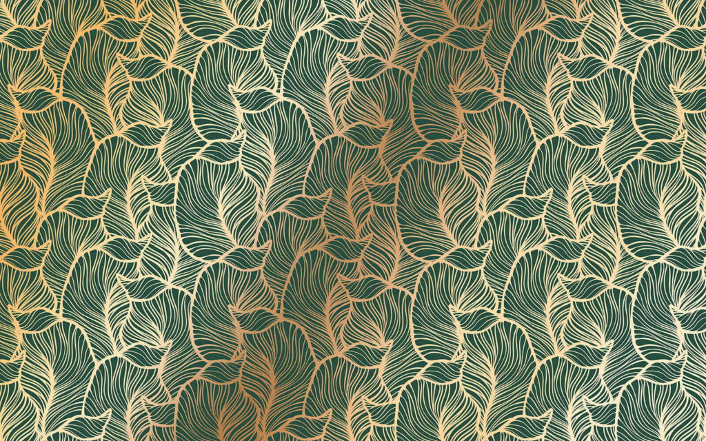 Pattern of leaves on a green background Pattern of leaves on a green background