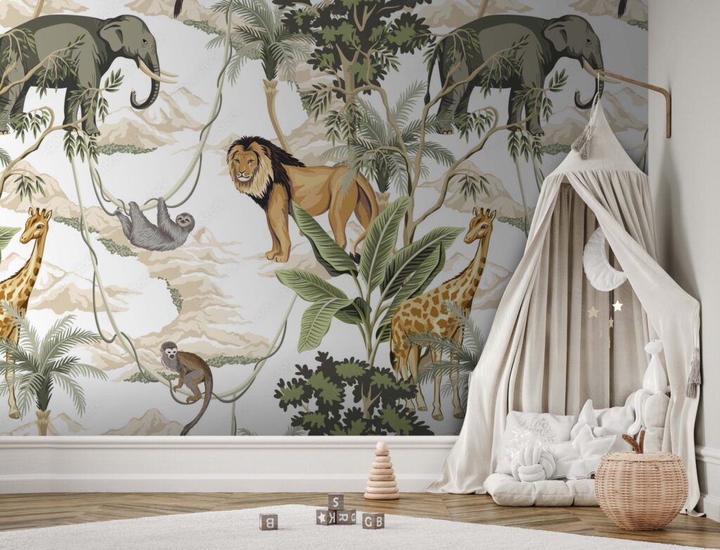 Wallpaper with animals and trees u51916pir1 1024x782 - Wallpaper with animals and trees - tegory