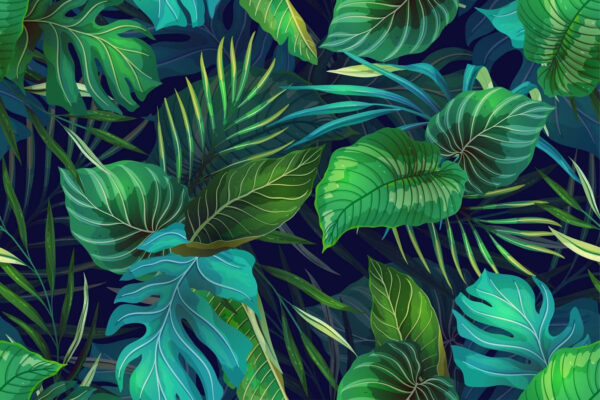 Pattern of green leaves Pattern of green leaves