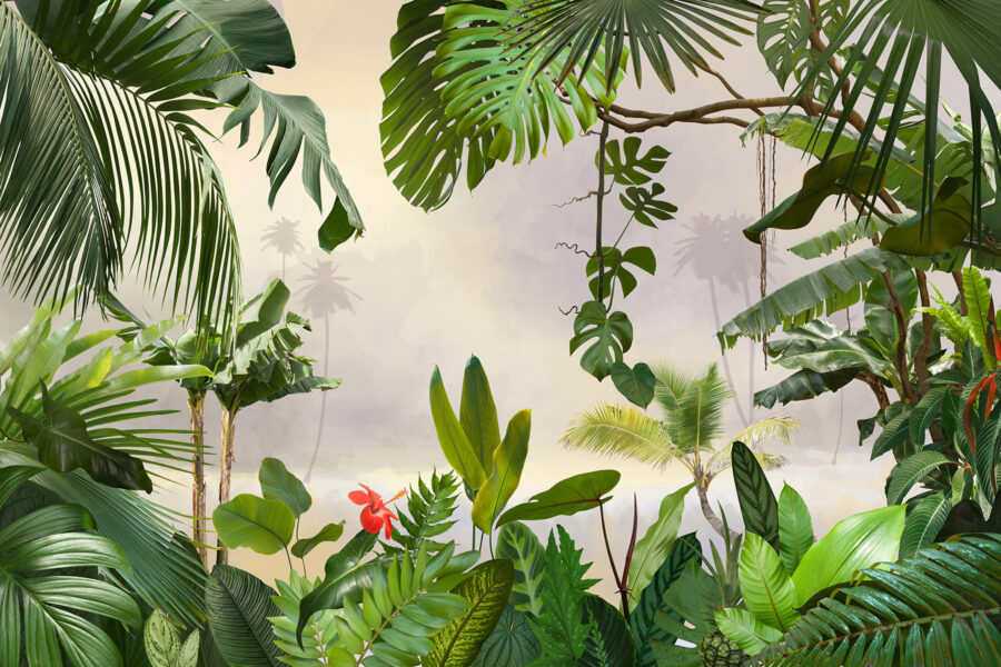 Wall murals Group of plants with trees and flowers - Image 4