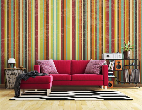 Colorful striped background with different colors Wall murals Colorful striped background with different colors