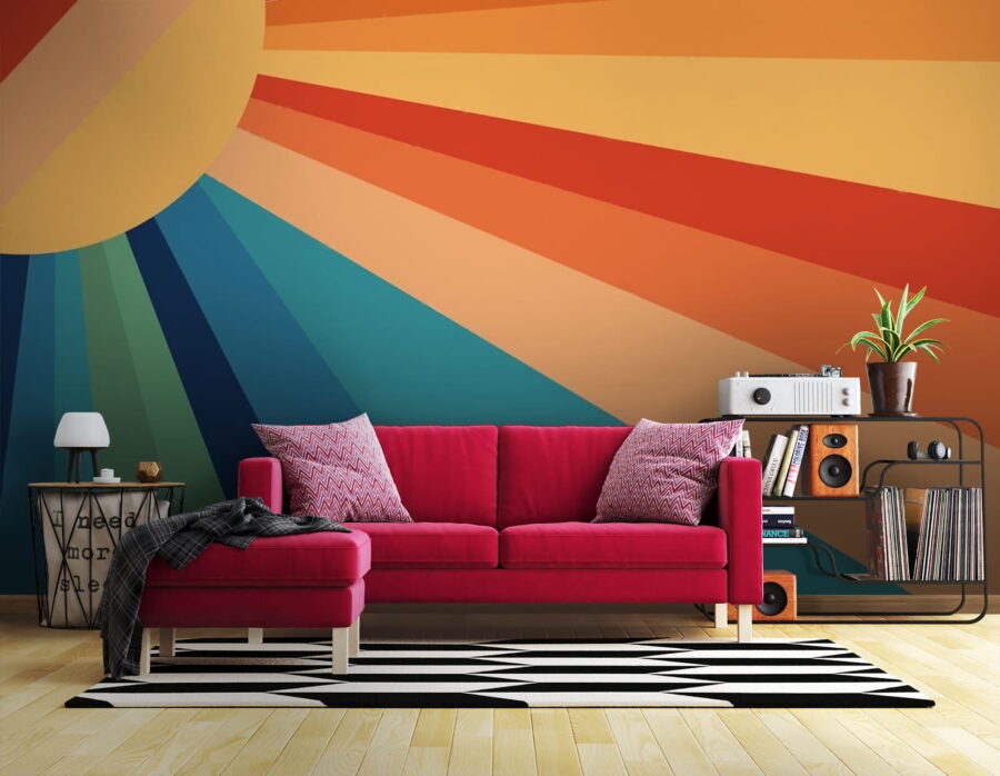 Wall murals Sun with many colors