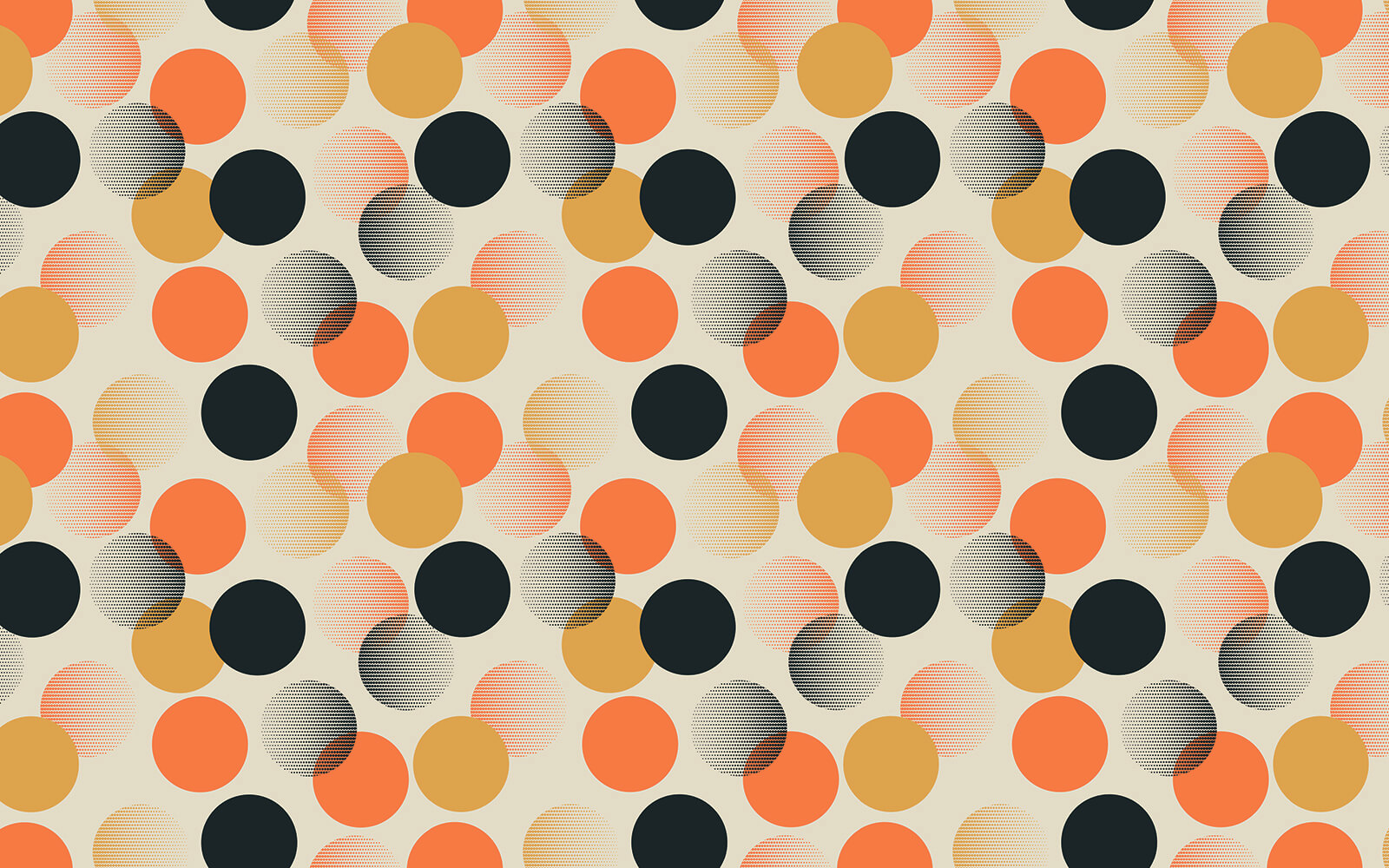 u51632p - Pattern of orange and black circles - tegory