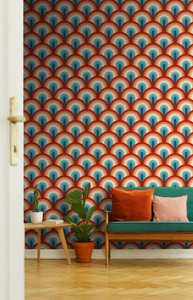 Pattern of red and blue circles Pattern of red and blue circles