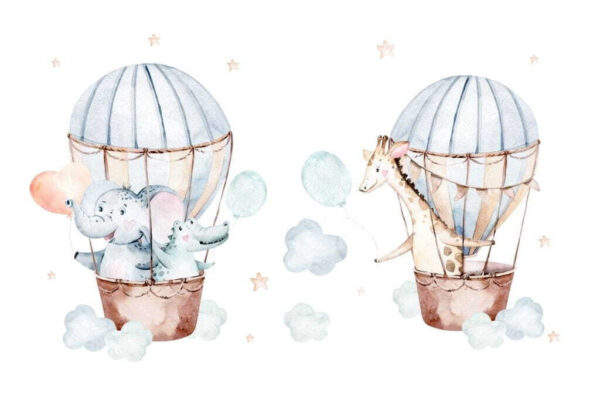 Couple of animals in hot air balloons Couple of animals in hot air balloons