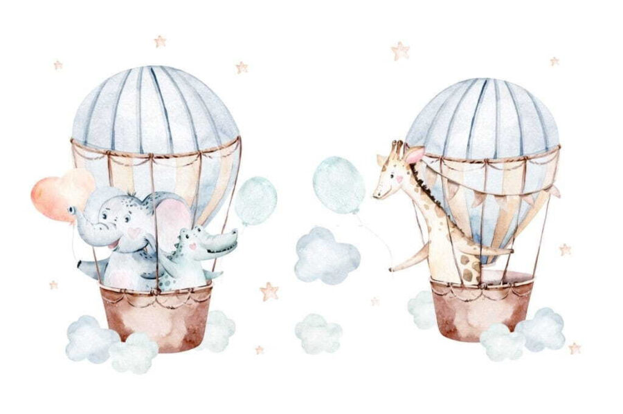 Couple of animals in hot air balloons Couple of animals in hot air balloons