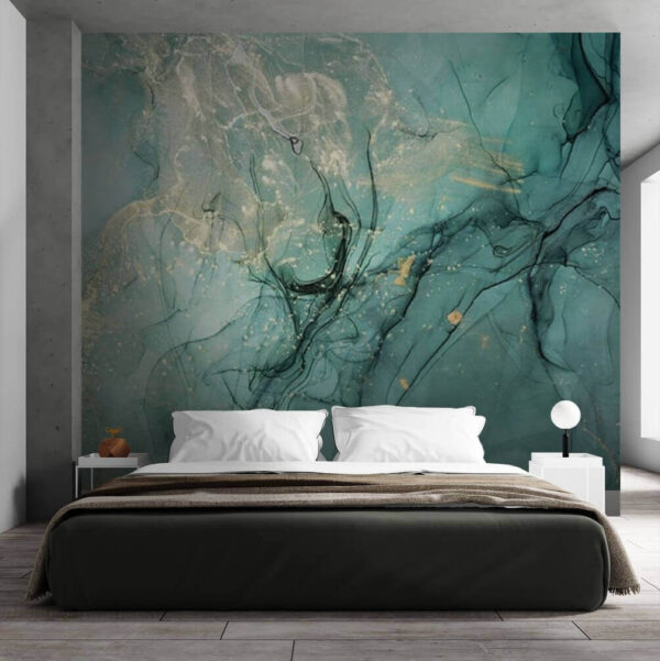 Abstract fluid art in soothing tones