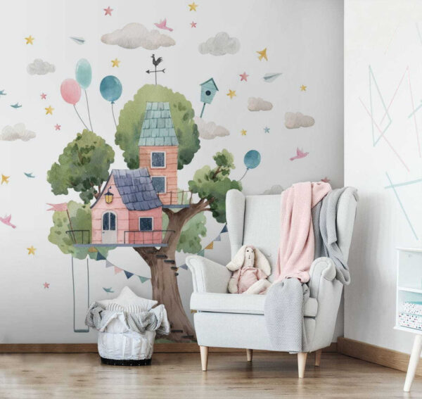 Wall murals Wall murals Watercolor painting of a tree house (SKU: u51254)