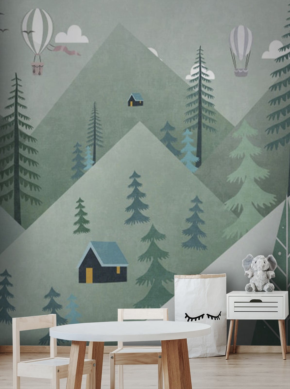 u51241pir1m - Landscape with trees and hot air balloons - tegory