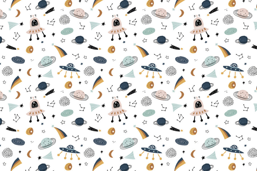 Wall murals Pattern of cartoon objects - Image 2