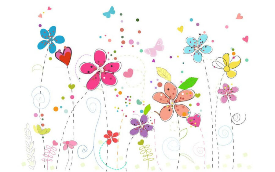 Group of flowers with butterflies u51046p 900x563 - Group of flowers with butterflies - tegory