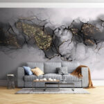 Wall murals Elegant marbling with shimmering highlights