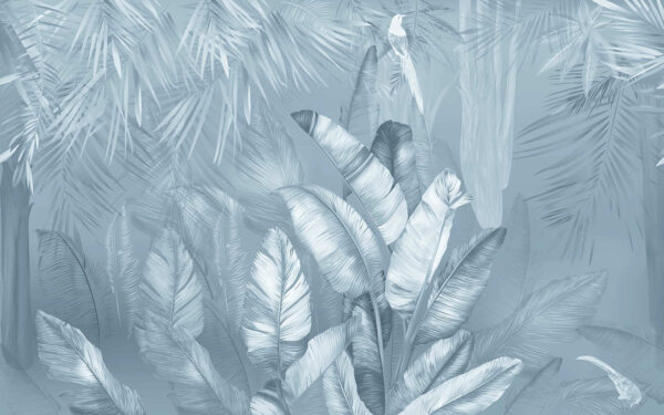 Serene jungle foliage in soft hues. Serene jungle foliage in soft hues.
