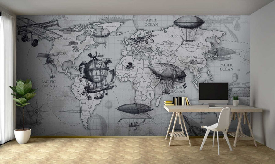 Map of the world with different types of air balloons u50413piw1m 900x537 - Map of the world with different types of air balloons - tegory