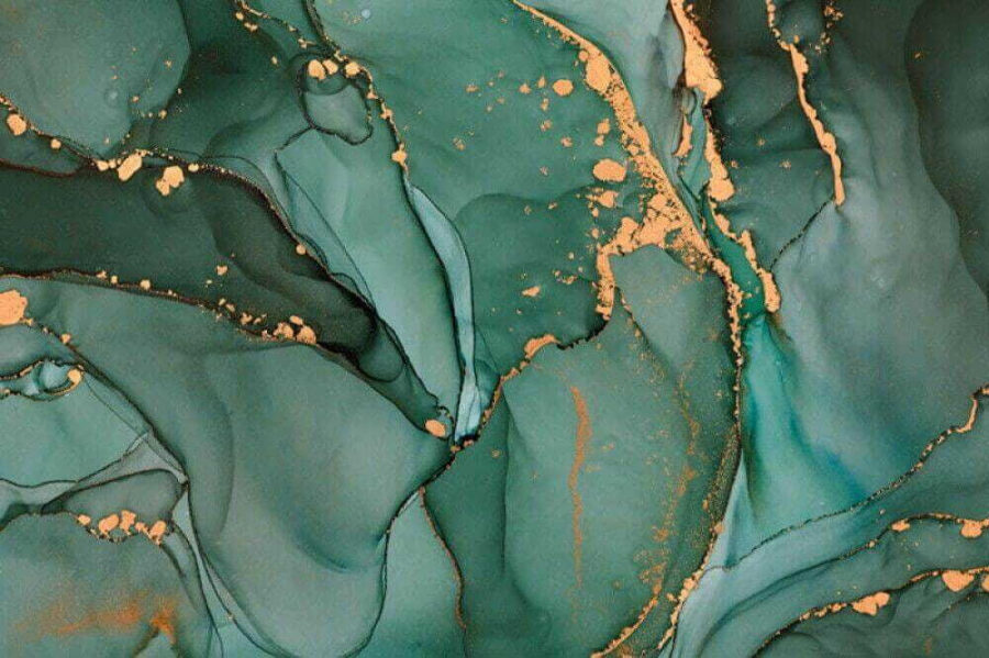 Wall murals Emerald currents with shimmering trails. - Image 9