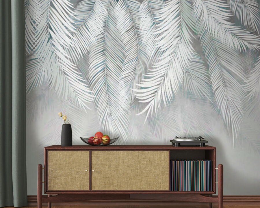 Wall murals White leaves on a white background - Image 2