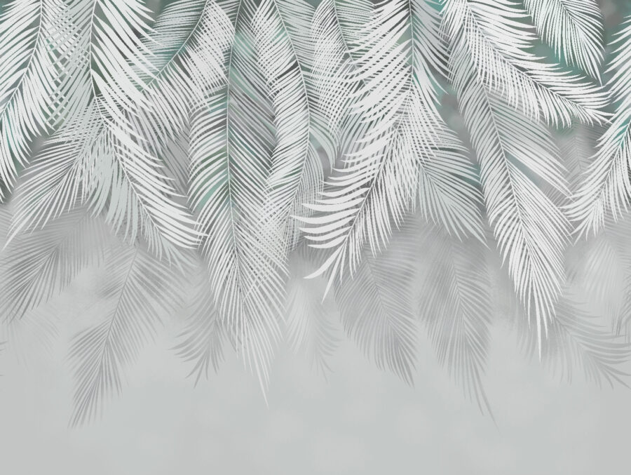 Wall murals White leaves on a white background - Image 7