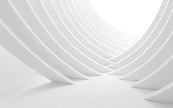 White structure with curved lines White structure with curved lines