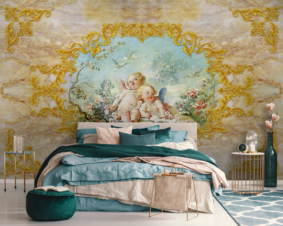 Painting of angels and flowers u47826pib111 900x720 - Painting of angels and flowers - tegory