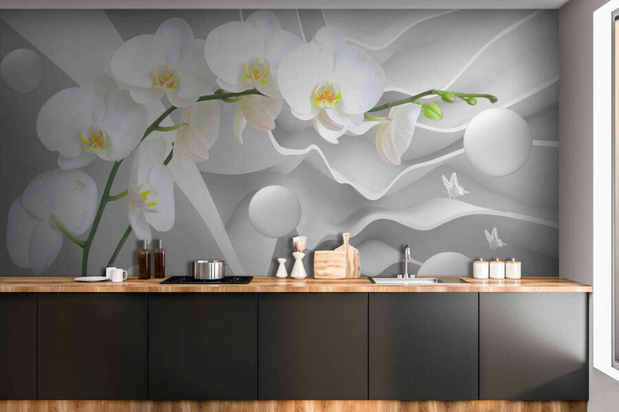 White orchids and white balls