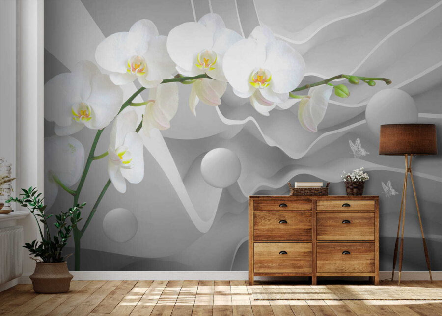 White orchids and white balls