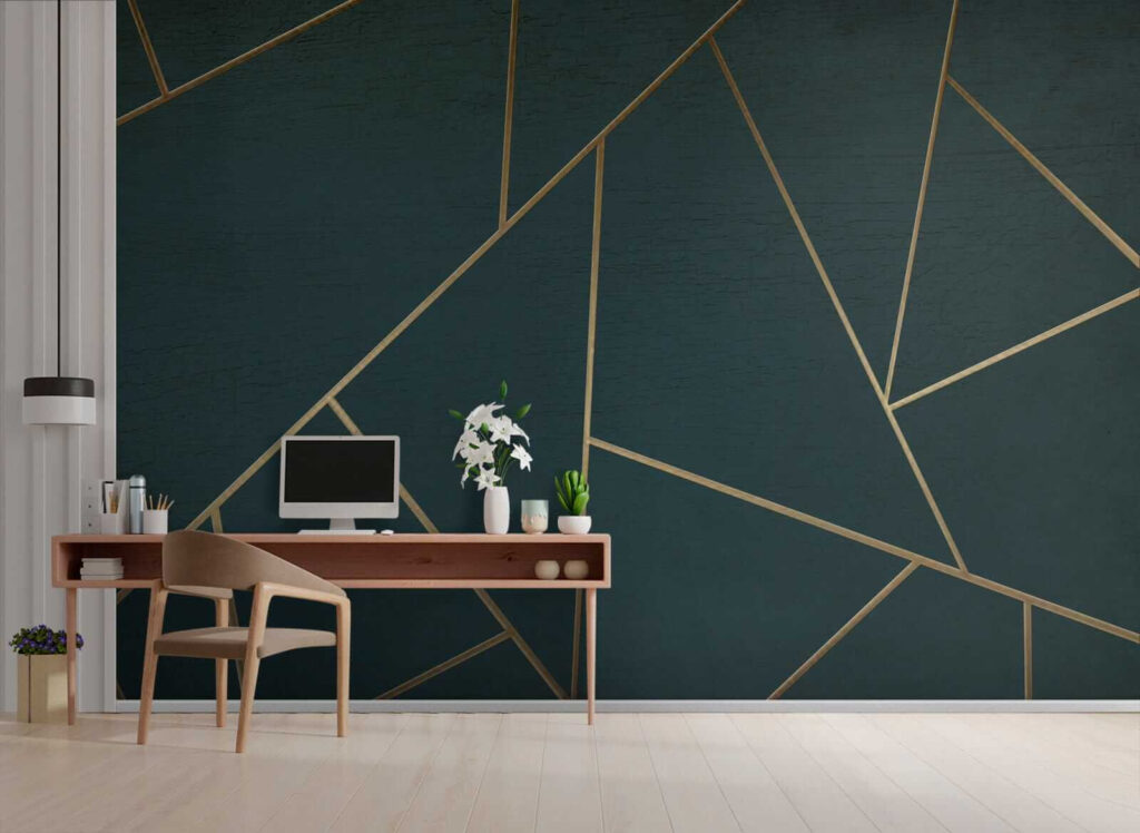 Abstract teal lines intersecting gracefully