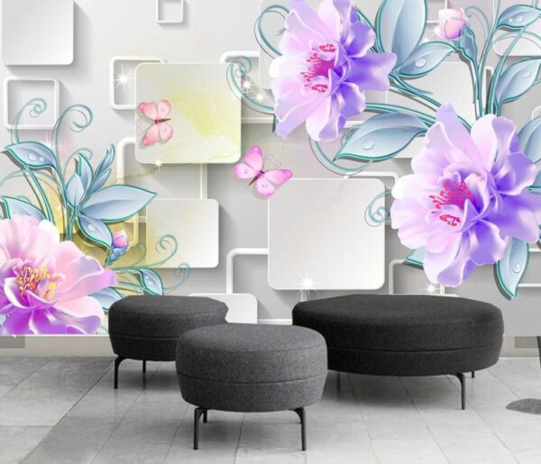 Wallpaper with flowers and butterflies u47593pig1m 600x515 - Wallpaper with flowers and butterflies - tegory