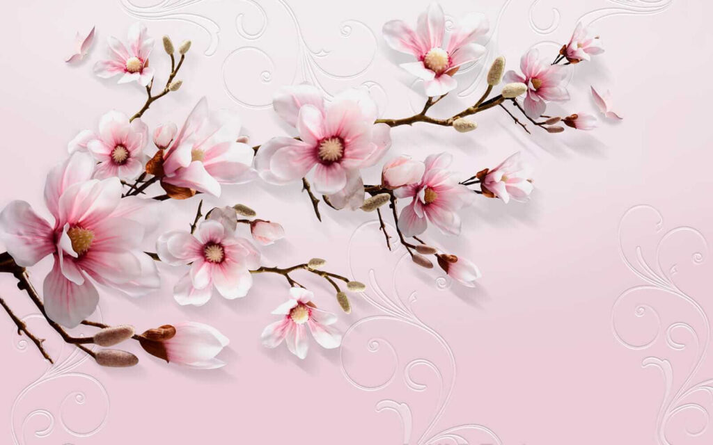 Delicate blossoms on soft pink backdrop. Delicate blossoms on soft pink backdrop.