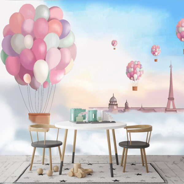 Group of balloons floating in the sky Group of balloons floating in the sky