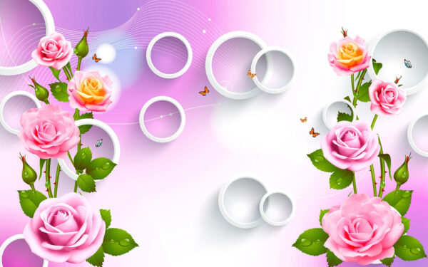 Wallpaper with roses and rings Wallpaper with roses and rings