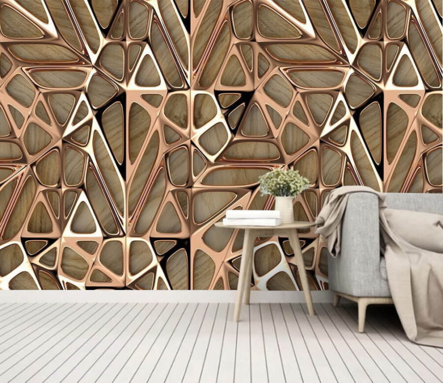 Complex geometric pattern in warm tones.