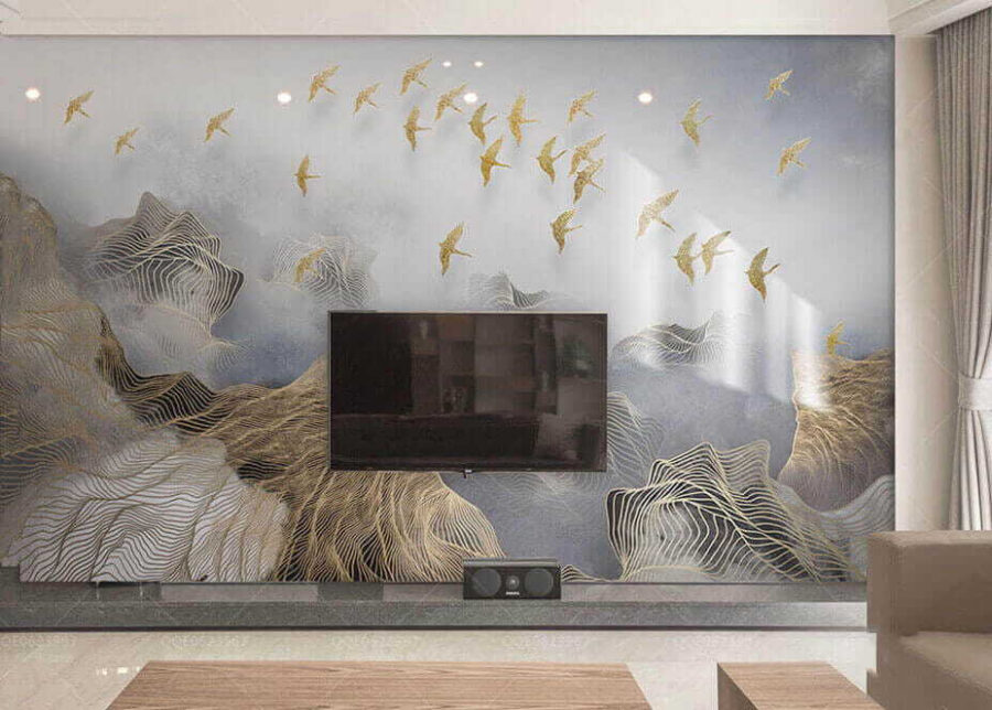 Birds flying in the sky