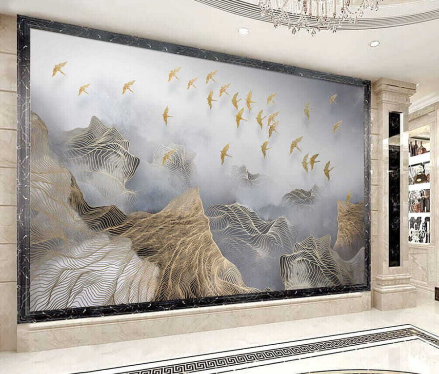 Birds flying in the sky